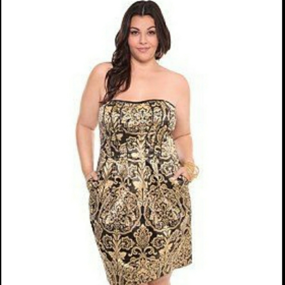 Gold and Black Cocktail Dress